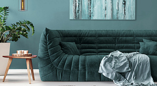 Зеленый диван в интерьере-3, Диван Француз